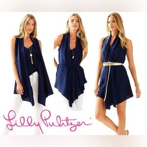 Lilly Pulitzer Hana 100% Silk Convertible Vest
